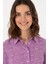 Kadın Mor Gömlek Desenli 50306433-VR038 2