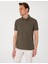 Erkek Haki Slim Fit %100 Pamuk Kıvrılmaz Amerikan Pike Polo Yaka Basic Tişört 50306154-VR027 3