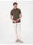 Erkek Haki Slim Fit %100 Pamuk Kıvrılmaz Amerikan Pike Polo Yaka Basic Tişört 50306154-VR027 4