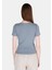 Slim Fit Yuvarlak Yaka Düz Kadın Mavi Kısa Kol Tişört 2