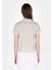 Slim Fit Polo Yaka Kareli Kadın Yeşil Kısa Kol Tişört 2