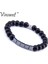 19CM Tarzı No.7 Boyutu Klasik Esnek Bileklik Erkek Doğal Taş Boncuk Bileklik Sağlık Bakımı Manyetik Olmayan Hematit Bilezik Kadınlar Için Pulseira Takı (Yurt Dışından) 1