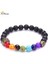 Çakra Bilezik-6 8mm Kaplan Gözü Boncuk Bileklik Doğal Taş 7 Çakra Bilezikleri Yoga Denge Boncukları Buddha Dua Esnek Bilezik Erkekler ve Kadınlar Için (Yurt Dışından) 1