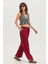 Belden Bağlamalı Bol Paça Salaş Bohem Pantolon Bordo 4