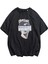 Siyah Michelangelo Heykeli Baskılı Oversize T-Shirt 1