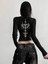 Uzun Kollu Sırt Baskı Gothic Bluz Crop 1