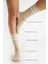 Bambu Kadın Krem Kaydırmaz Taban Silikon Baskı Yoga Fitness Pilates Bale Dans Tenis Çorabı 3'lü 3