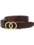 Kadın Kahverengi Hakiki Deri Çift Halka Tokalı Kemer 1