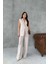 Woman's Taş Keten Yelek ve Pantolon Takım 3