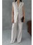 Woman's Taş Keten Yelek ve Pantolon Takım 5