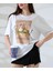 Bej/gold Varak Baskılı Imza Desen Hafif Oversized Regular Tişört 3