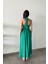 Boyundan Bağlamalı Yeşil Yaz Esintisi Keten Elbise 4