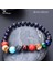 Gezegen Bilezik-3 8mm Kaplan Gözü Boncuk Bileklik Doğal Taş 7 Çakra Bilezikleri Yoga Denge Boncukları Buddha Dua Esnek Bilezik Erkekler ve Kadınlar Için (Yurt Dışından) 1