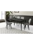 Ortadan Açılır Büyüyen 90 x 160 cm Siyah Mermer Desen Ahşap Salon Yemek Masa Gri Fulya Sandalye Takımı 4 Sandalyeli 1