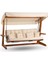 Luna Deluxe 2600 Iroko Beş Kişilik Ahşap Bahçe Salıncağı Krem 1