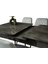 Ortadan Açılır Büyüyen 90 x 160 cm Siyah Mermer Desen Ahşap Salon Yemek Masa Gri Fulya Sandalye Takımı 6 Sandalyeli 5