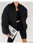 Unisex Siyah Oversize Bomber Ceket 3