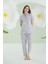 Önden Düğmeli Ayıcık Baskılı Pijama Takım 4