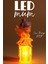 LED Mum Kanatlı Melek Tip Dumansız Pilli Alevli Dekoratif Yapay Mum Işıldak Mor 1037-7 2