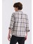 Bej Slim Fit Üstten Düğmeli Ekoseli Gömlek 4