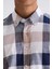 Kahve Slim Fit Kareli Erkek Gömlek 3