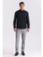Siyah Slim Fit Basic Düğmeli %100 Pamuk Gömlek 2