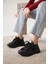 Günlük Ortopedik Kadın Siyah Sneaker Spor Ayakkabı 5
