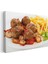 Köfte Tabağı - Domates Soslu ve Patates Kızartmalı Kanvas Tablo 3
