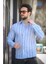 Ht 9540006 Slim Fit Çizgili Uzun Kol Ketenerkek Gömlek 2