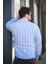 Ht 9540006 Slim Fit Çizgili Uzun Kol Ketenerkek Gömlek 4