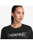 Pro Dri Fiit Women's Crop Loose Fit T-Shirt Kadın Bol Kesim Kısa Koşu Antrenman Tişörtü Siyah 3