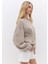 Oversize Fit Bej Basic Sweatshirt 2