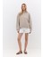 Oversize Fit Bej Basic Sweatshirt 4