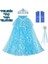 Frozen Elsa Pelerin Taç Asa ve Eldiven Seti 80 cm 2