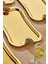 6 Adet Elegante Gold Serisi Duo Fiore Nero Kulp Desenli Sunum Tepsi Söz Nişan Tepsisi 25X15CM 3