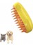 Pet Steamy Brush 3 In 1 Elektrik Sprey Masaj Tarakları Buhar Fırçası Elektrikli Sprey Masajlı Evcil Hayvan Bakım Aracı Tüy Renk: Sarı (Yurt Dışından) 1