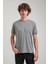 Bisiklet Yaka Gri Melanj Basic Likralı Slim Fit 24SSM20339 4