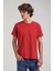 Bisiklet Yaka Kırmızı Basic Likralı Slim Fit 24SSM20339 3