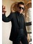 Slim Fit Siyah Armürlü Smokin Takim Elbise 1