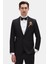 Slim Fit Siyah Armürlü Smokin Takim Elbise 3