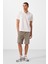 Camel Standart Fit Dokuma Hafif Esnek Chino Erkek Şort - 81292 5
