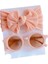 2 Pcs/set Yeni Çocuklar Düz Renkli Pamuk Bowknot Geniş Saç Bandı Yuvarlak Güneş Gözlüğü Seti Kız Kız Güneş Gözlüğü Çocuk Saç Aksesuarları: Pembe (Yurt Dışından) 1
