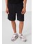 Siyah Standart Fit Dokuma Hafif Esnek Chino Erkek Şort - 81293 1