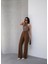 Arkasi Lasti̇kli̇ Pi̇leli̇ Dökümlü Wide Leg Pantolon 1