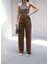 Arkasi Lasti̇kli̇ Pi̇leli̇ Dökümlü Wide Leg Pantolon 3