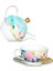 Peony Desenli Bone China Porselen Tek Kişilik Demlik Fincan Seti LYBA044 2