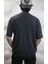 Türk Bozkurt Kurt Baskılı Bisiklet Yaka Oversize Antrasit Tişört T-Shirt 2