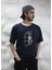 Türk Bozkurt Kurt Baskılı Bisiklet Yaka Oversize Lacivert Tişört T-Shirt 1