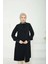 Trend Yeni Sezon Gizli Düğmeli Fularlı Medine Ipeği Basic Tunik 1