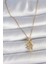 316L Çelik Gold Renk Zincir Zirkon Taşlı Yusufçuk Model Kadın Kolye - TJ-BKO10037 1
